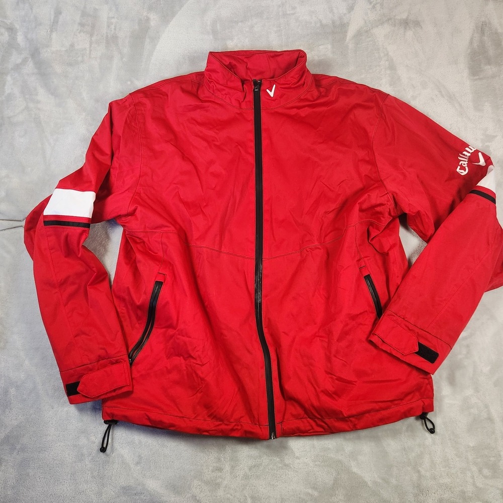 Callaway Weather Series Full Zip Wind Breaker Golf Jacket‎ Men's Size M Red